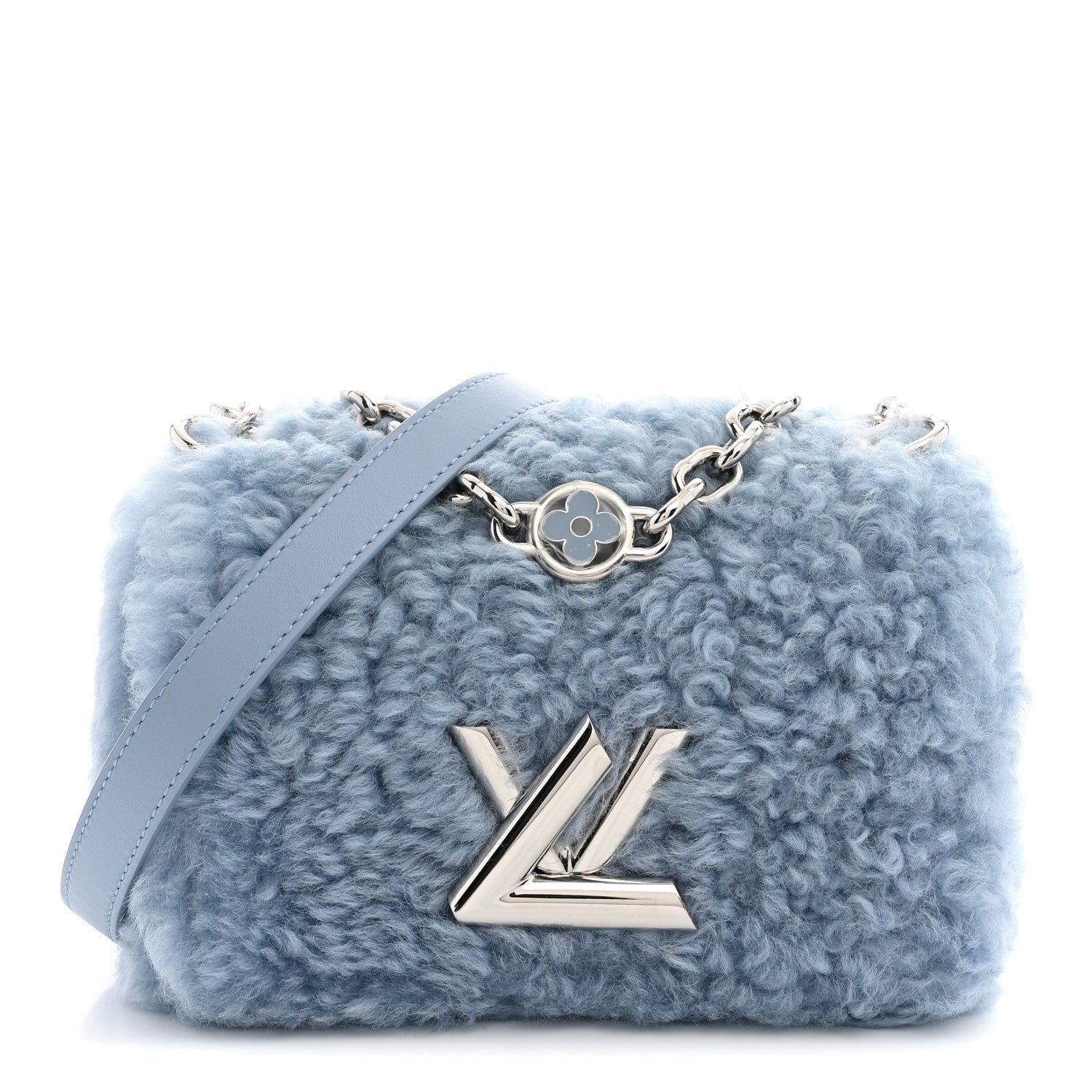 Louis Vuitton Shearling Twist Shoulder Bag PM Blue