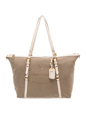 Prada Enameled Metal Triangle Weekender Bag