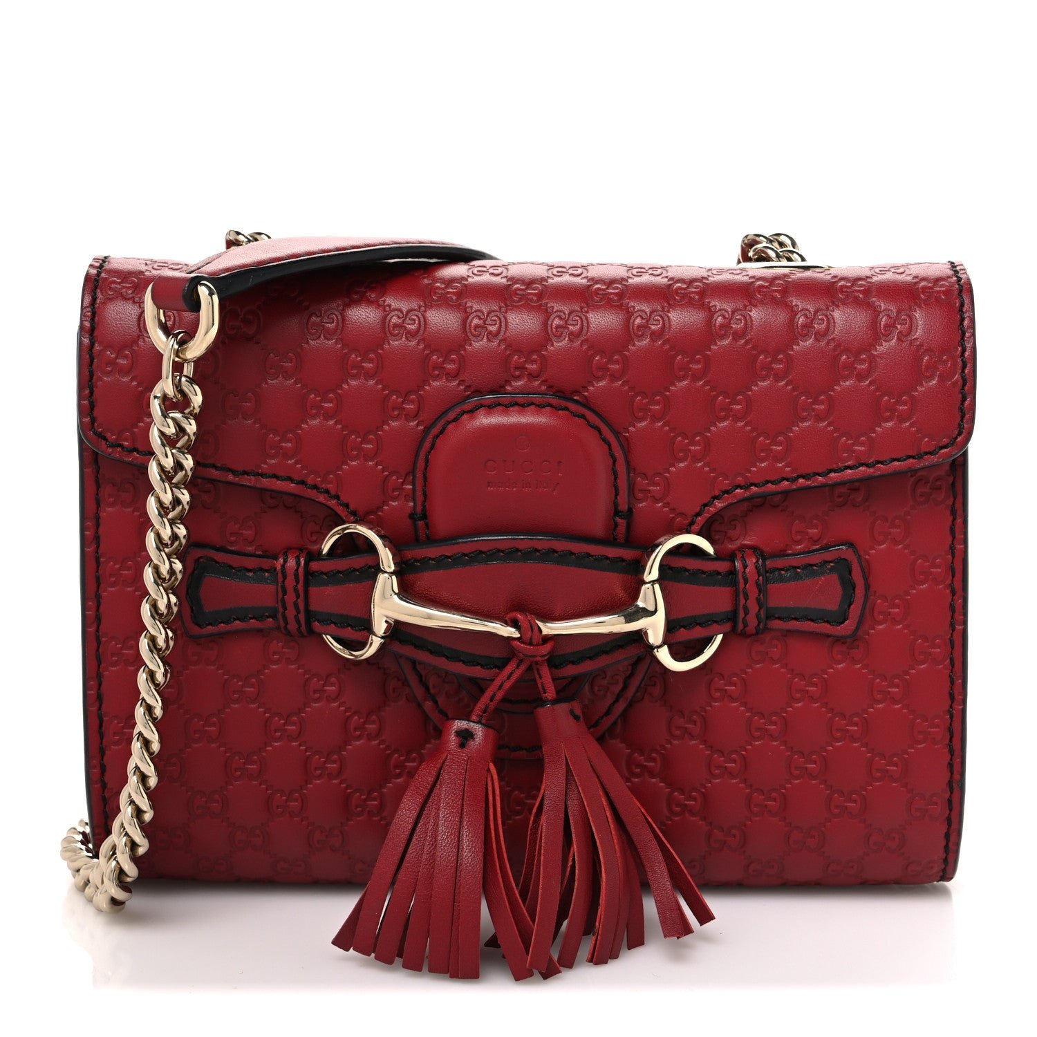 Gucci Soft Microguccissima Mini Emily Chain Shoulder Bag Rosso