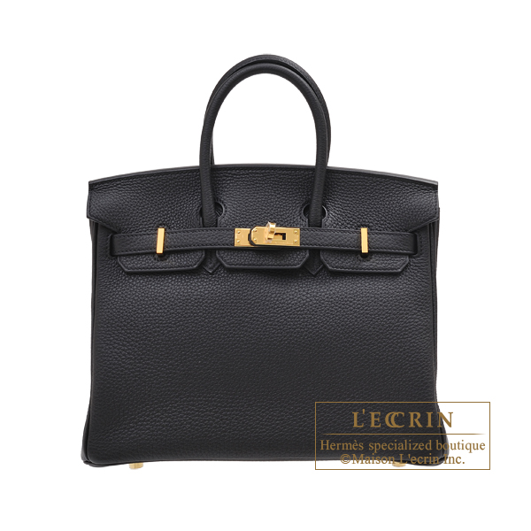 Hermes Birkin bag 25 Black Togo leather Gold hardware
