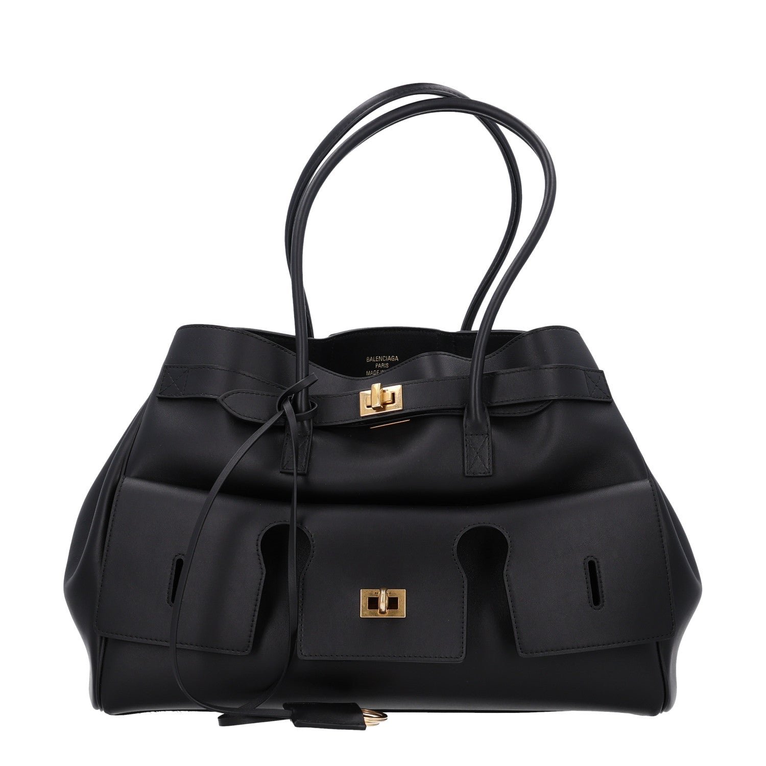Balenciaga Smooth Calfskin Medium Bel Air Carry All Bag Black