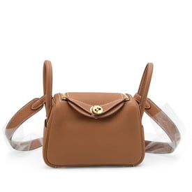Hermes Gold Clemence Mini Lindy 20 Gold Hardware, 2023