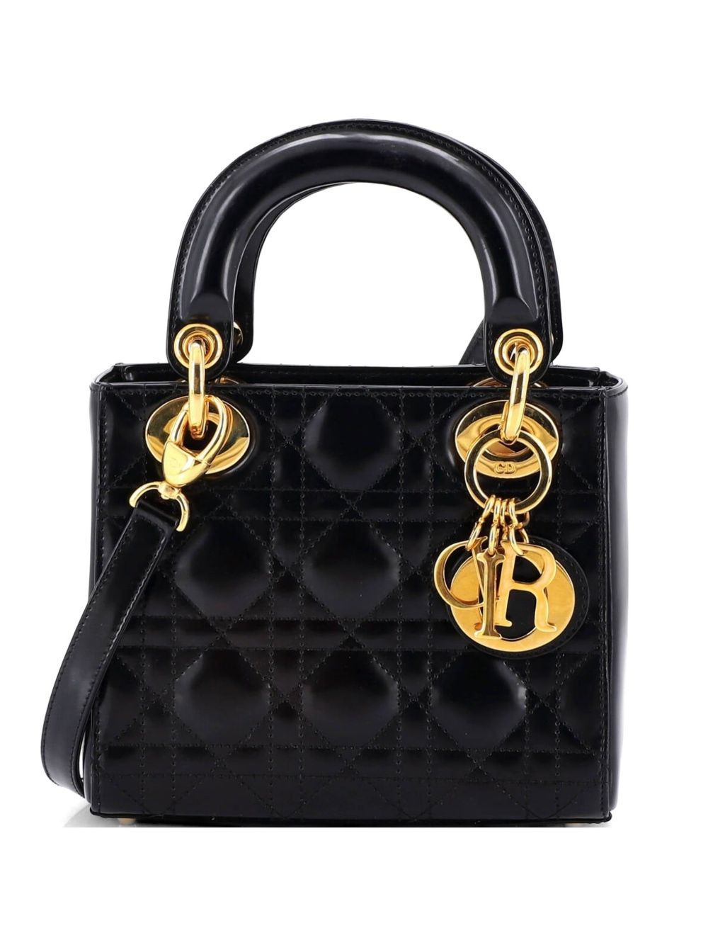 Lady Dior Bag Cannage Quilt Patent Mini satchel