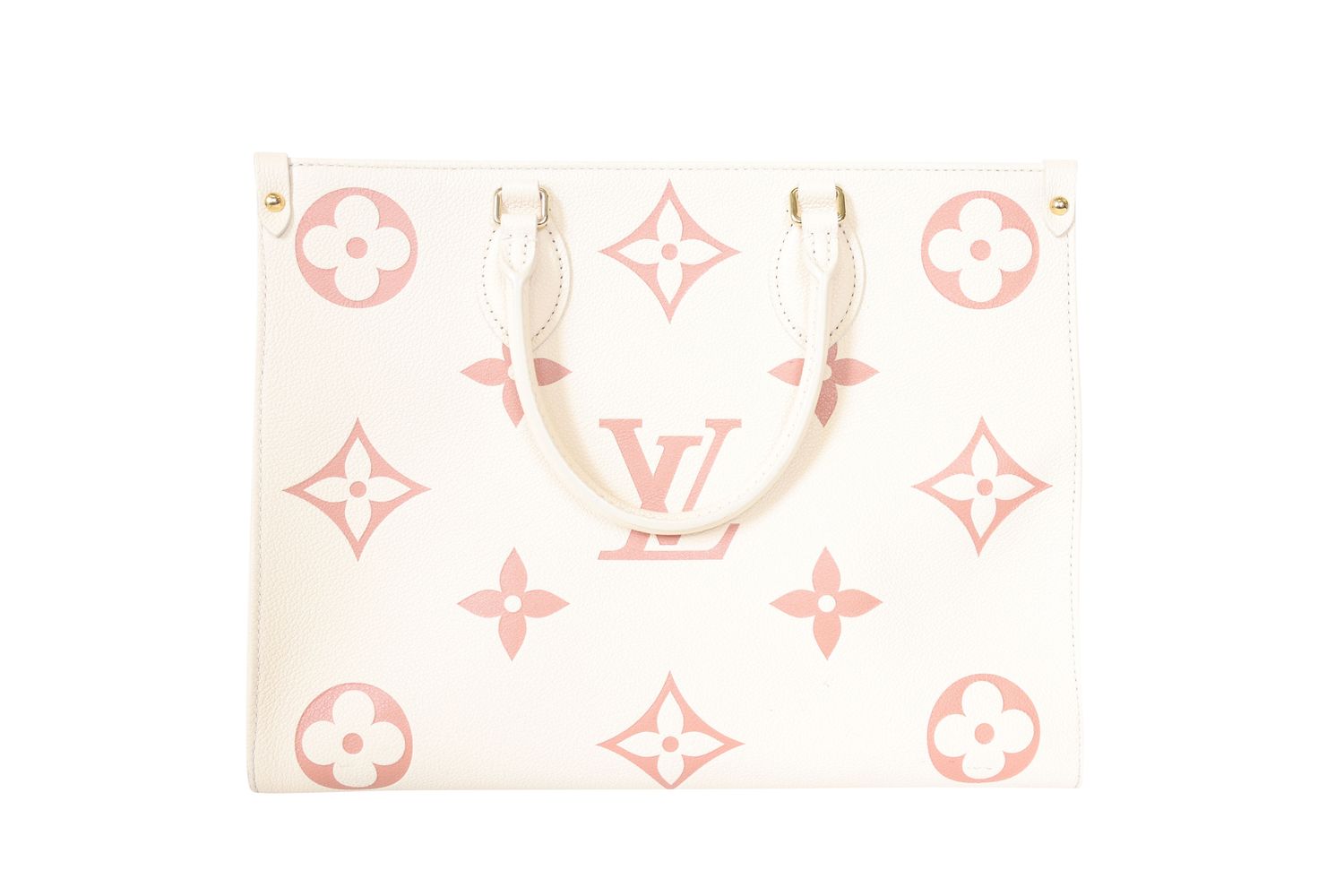 Louis Vuitton Louis Vuitton OnTheGo MM, Bicolor Cream Blush Monogram Leather, Preowned No Dustbag WA001