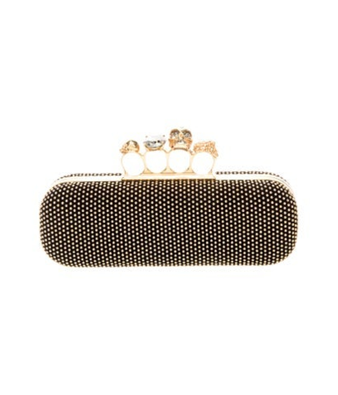 Alexander McQueen Mcqueen Suede Knuckle Ring Clutch