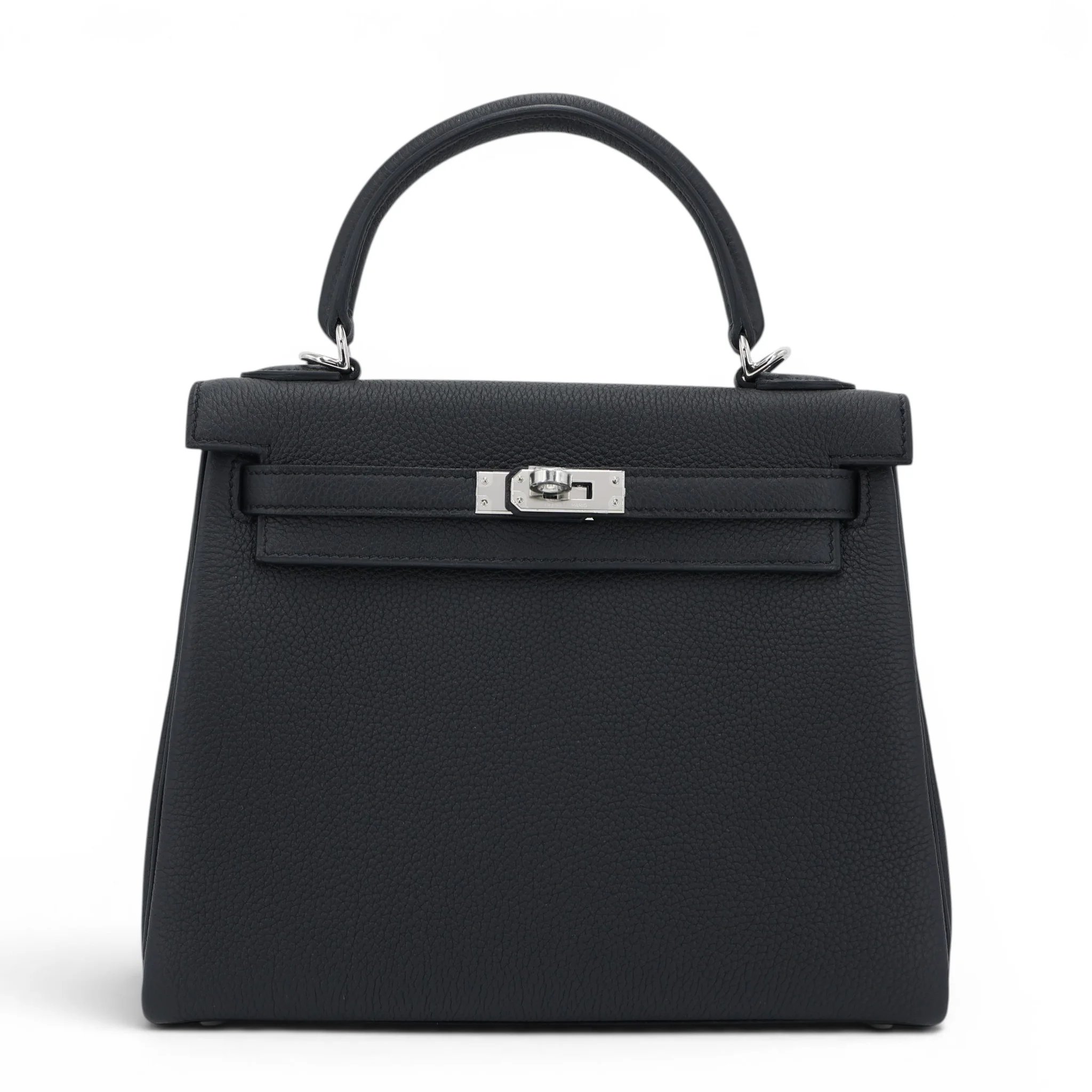 Brand New ( Rank N ) HERMÈS Kelly 25 Noir (89) Togo Palladium hardware K (2025)
