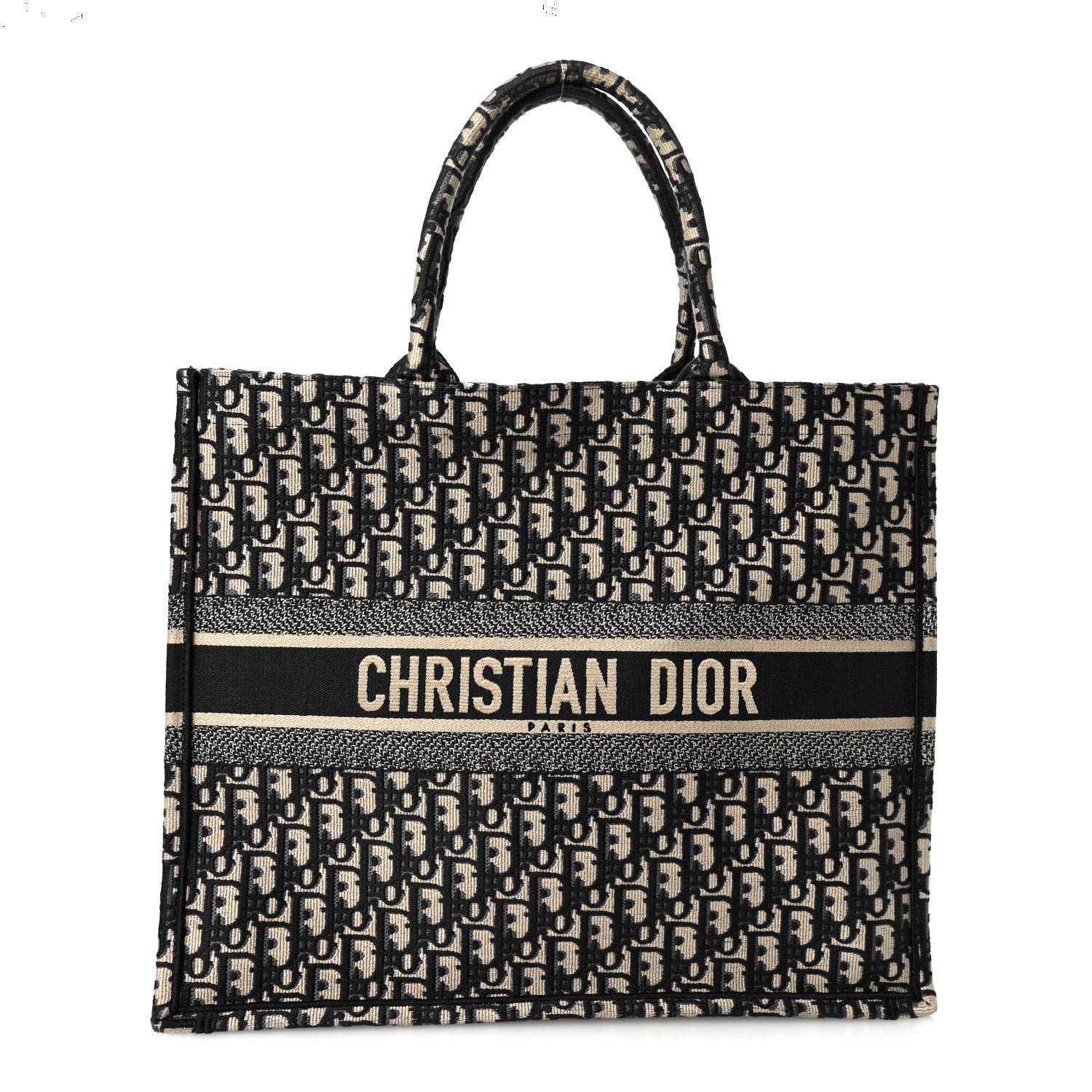 Christian Dior Oblique Large Book Tote Blue Multicolor