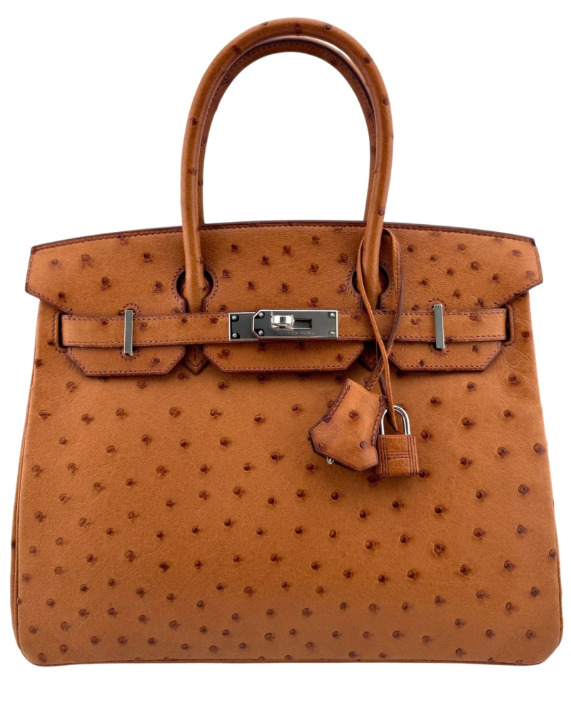 Hermes Gold Ostrich Birkin 30 Palladium Hardware, 2007