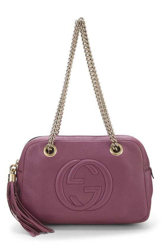 Purple Leather Soho Chain Shoulder Bag