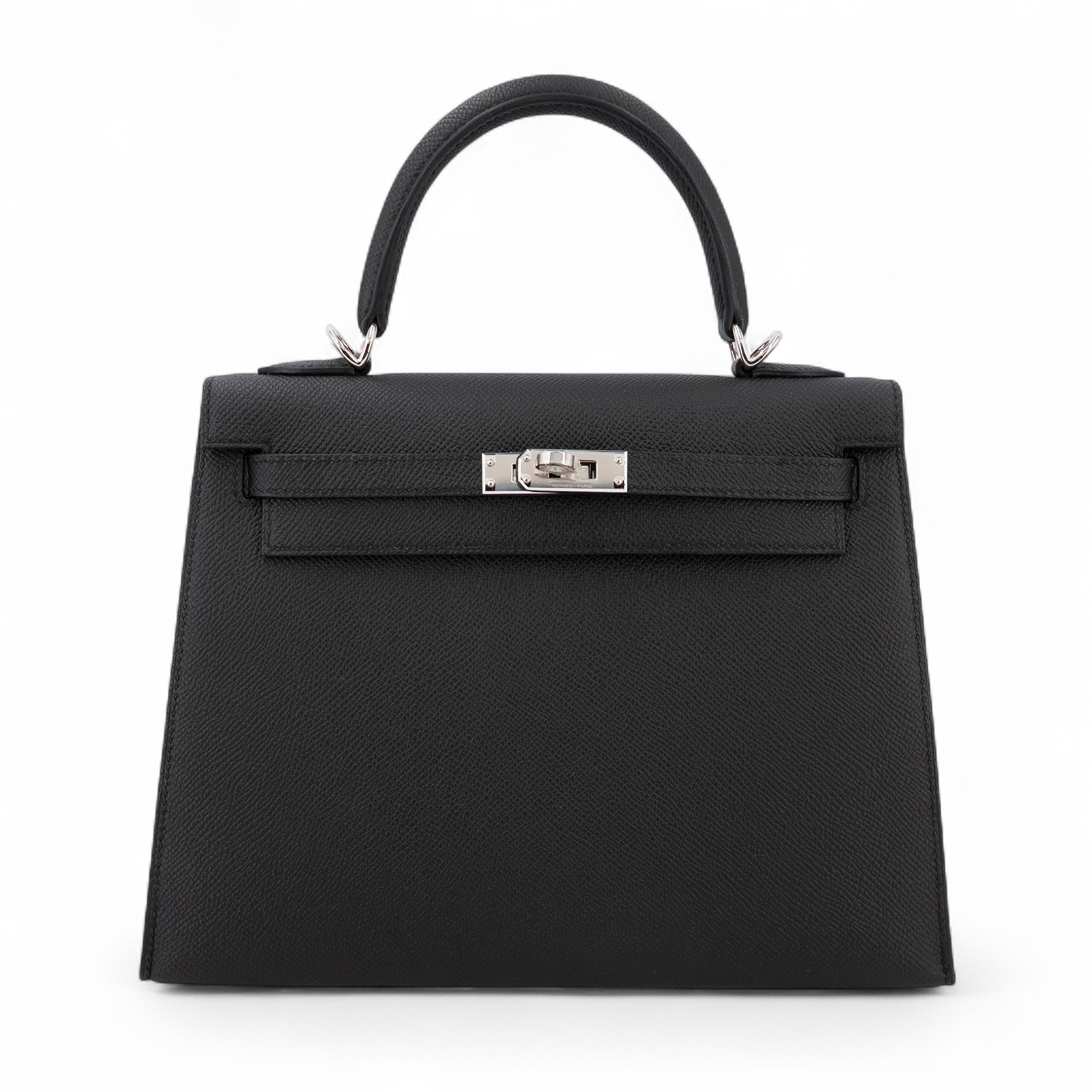 Hermes Brand New ( Rank N ) HERMÈS Kelly 25 Sellier Noir (89) Epsom Palladium hardware K (2025)