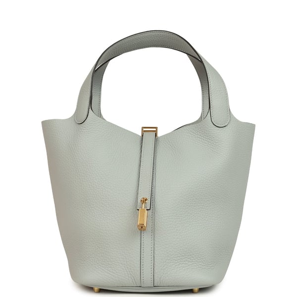 Hermes Hermes Picotin Lock 22 Bleu Glacier Clemence Gold Hardware