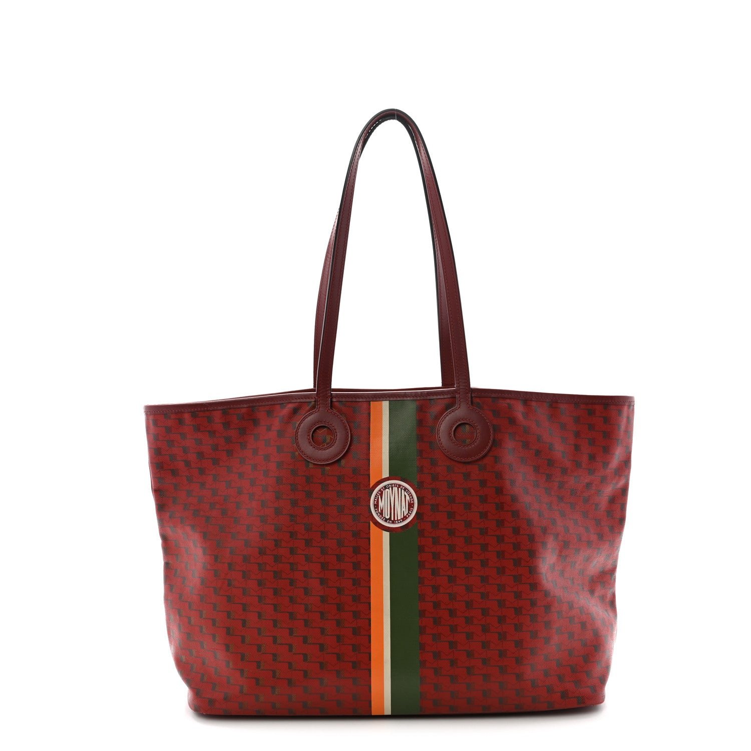 Moynat Moynat Grained Calfskin Canvas 1920 Oh! Tote Ruban GM Madder Bronze