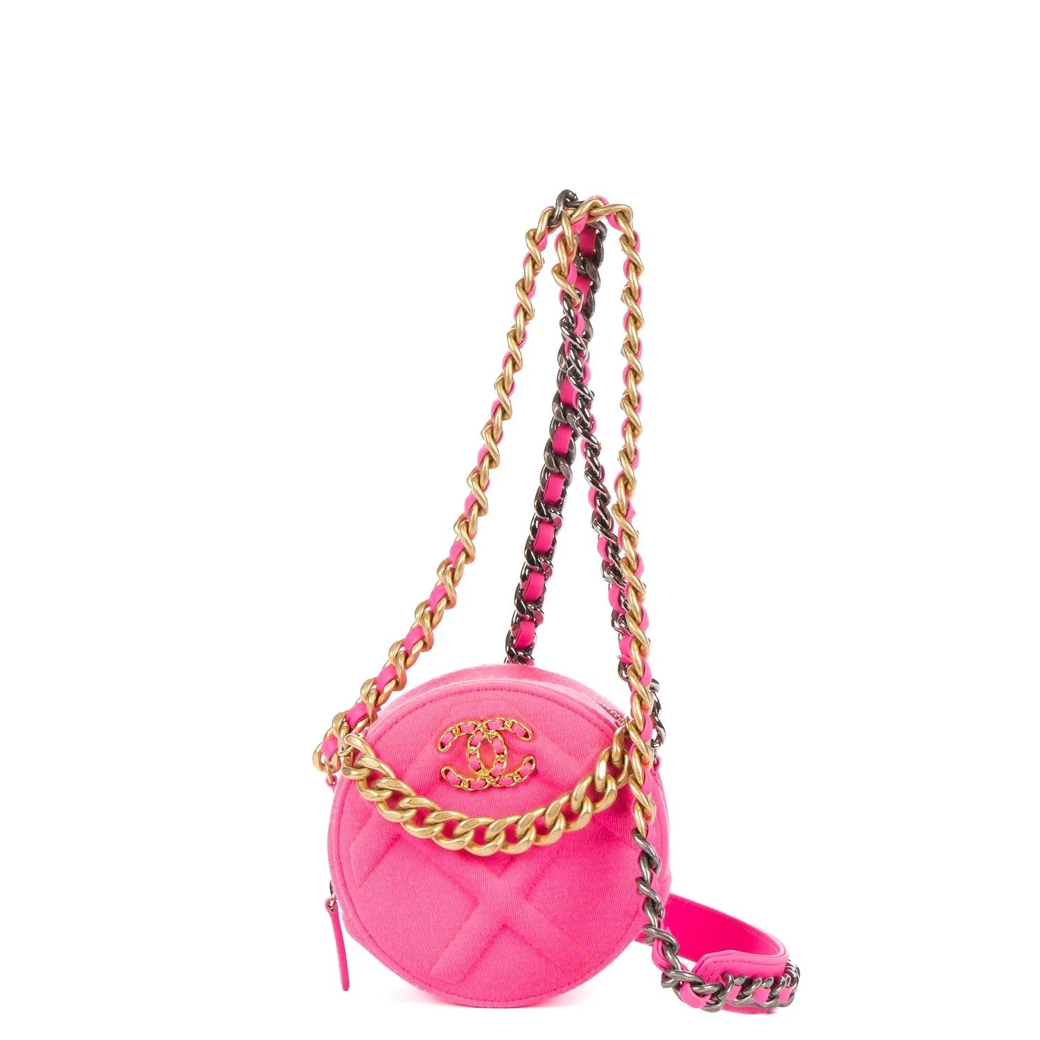 Canvas 19 Round Chain Clutch