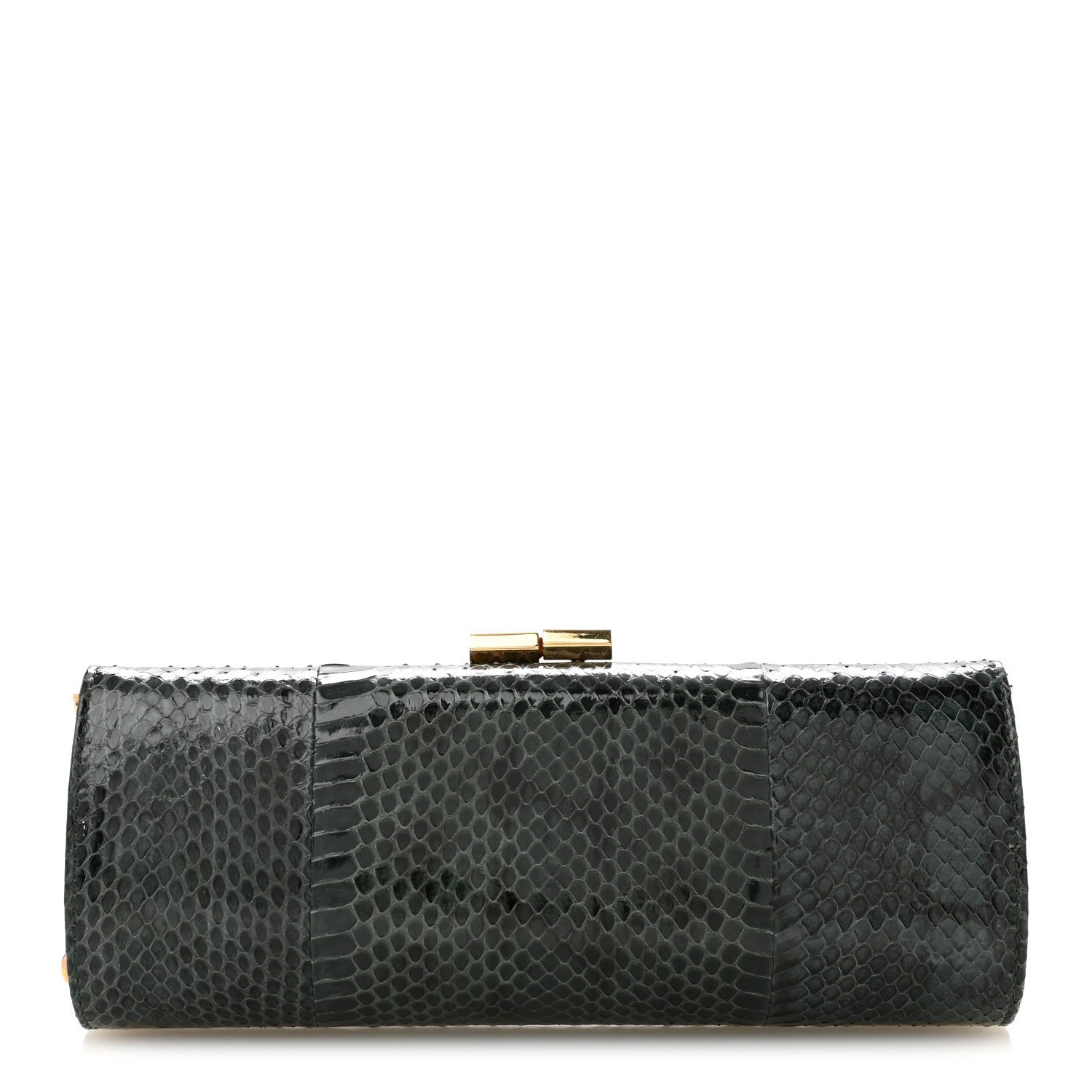 Jimmy Choo Jimmy Choo Elaphe Snakeskin Small Knotted Tube Evening Clutch Green