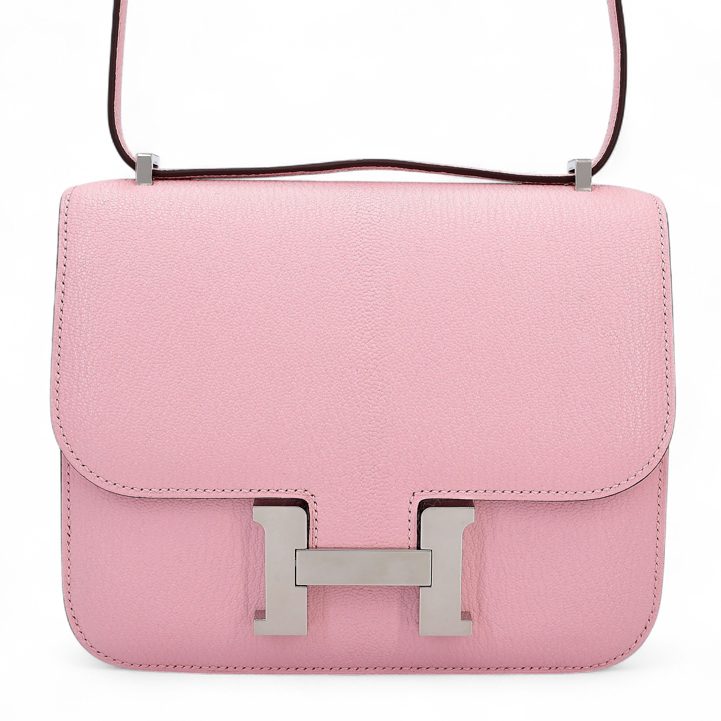 Hermes Excellent ( Rank SA ) HERMÈS Constance Mini Rose Sakura (3Q) Chevre Palladium hardware Z (2021)
