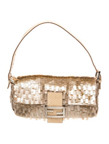 Sequins Beige Sequins And Python Baguette Vintage