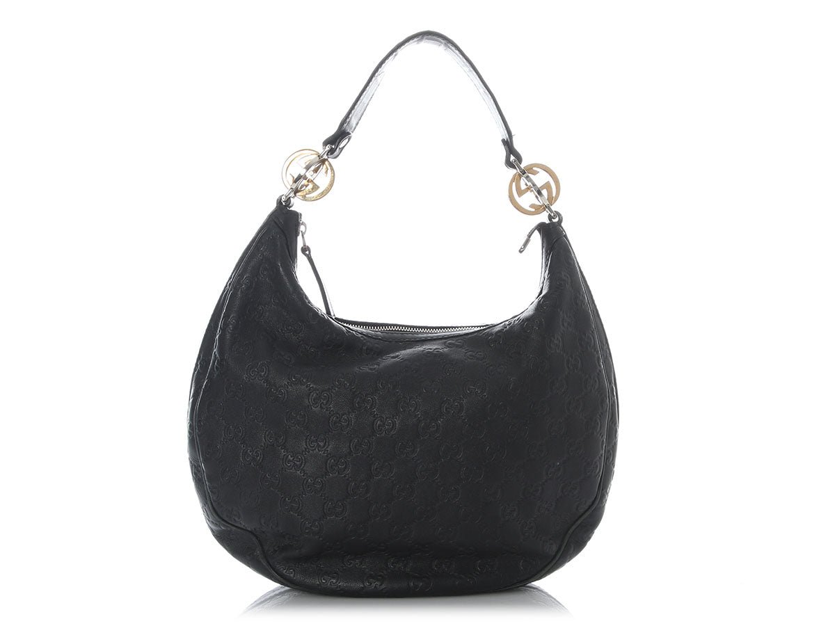 Gucci Black Guccissima Twins Hobo