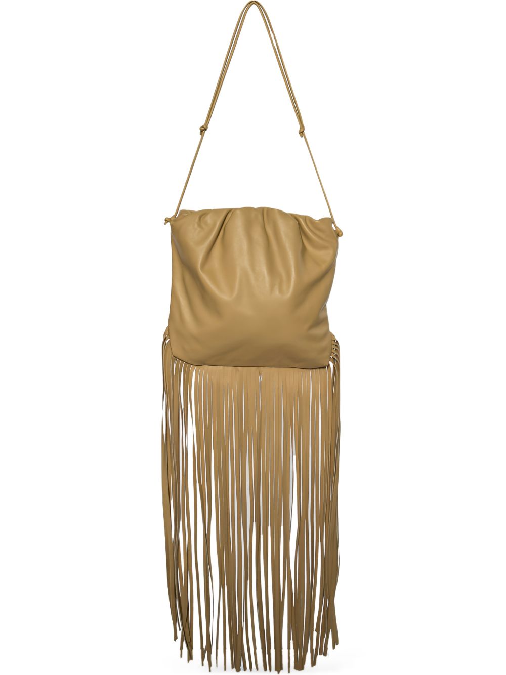 Leather fringe shoulder bag