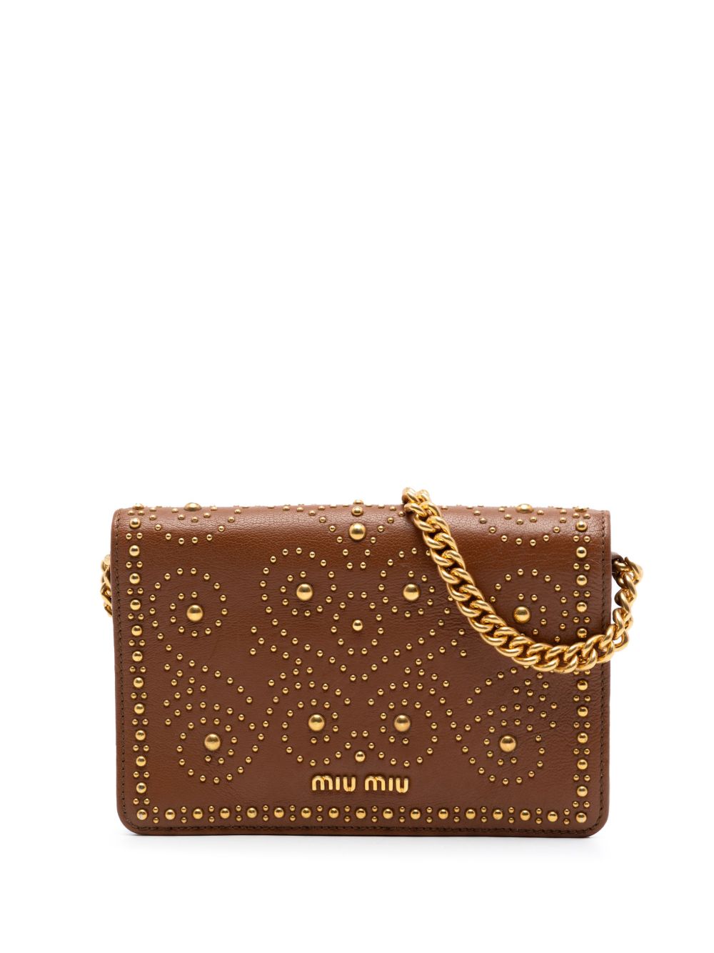 2000-2026 Studded Goatskin Madras Lux Wallet On Chain crossbody bag