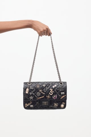 2006 Black Leather 2.55 Reissue Lucky Charms Double Flap Bag