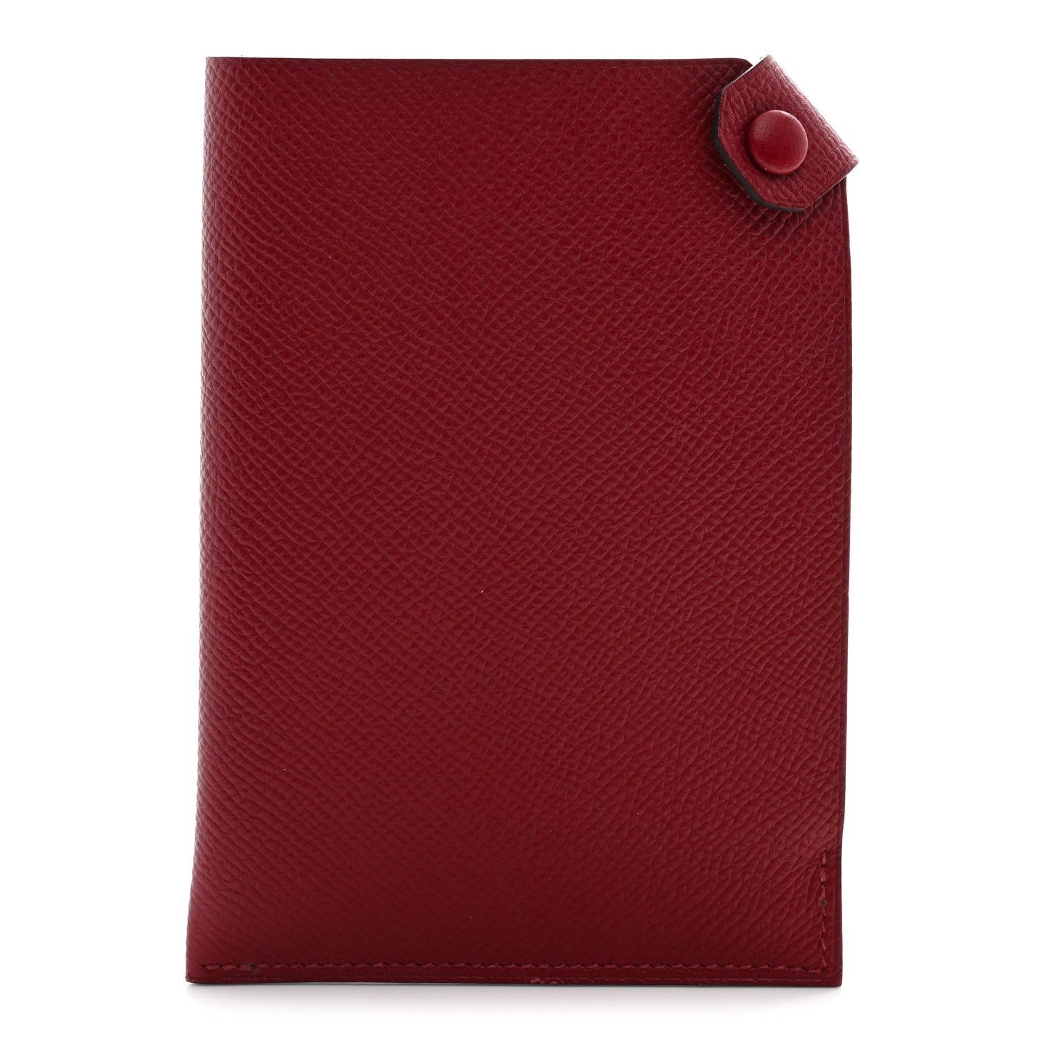 Hermes Epsom Tarmac PM Passport Holder Rouge Grenat