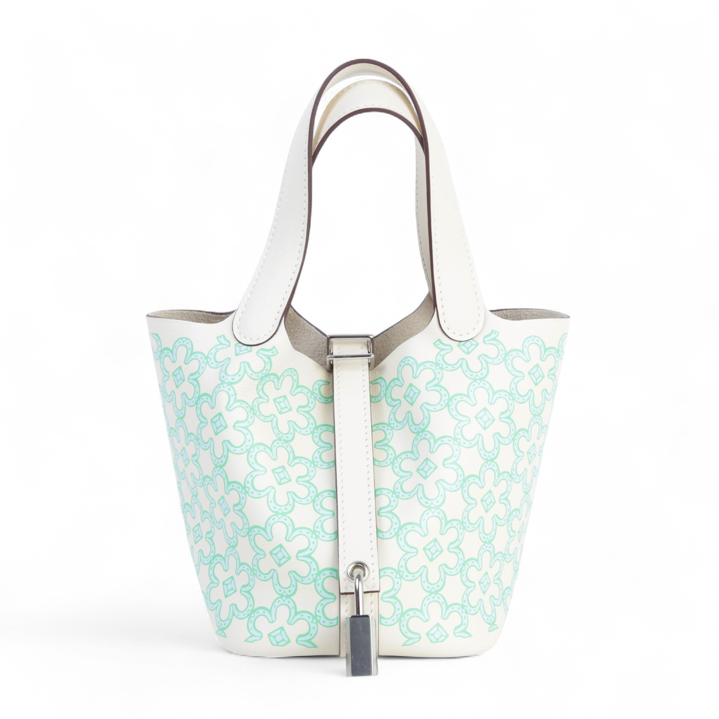 Hermes Unused ( Rank NS ) HERMÈS Picotin Lock Micro 14 Lucky Daisy Nata (I2) Swift Palladium hardware U (2022)