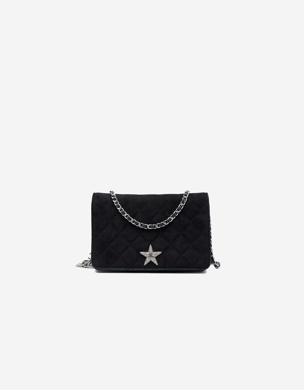 Chanel 
		Wallet On Chain Suede Black    
