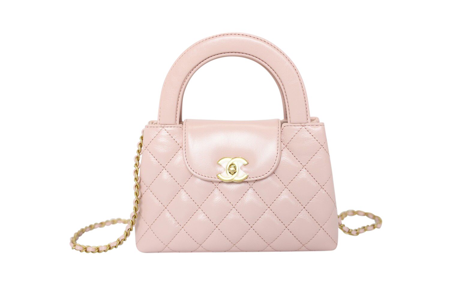 Chanel Kelly Bag Small, Pink Calfskin Leather With Gold Hardware, New In Box MA001