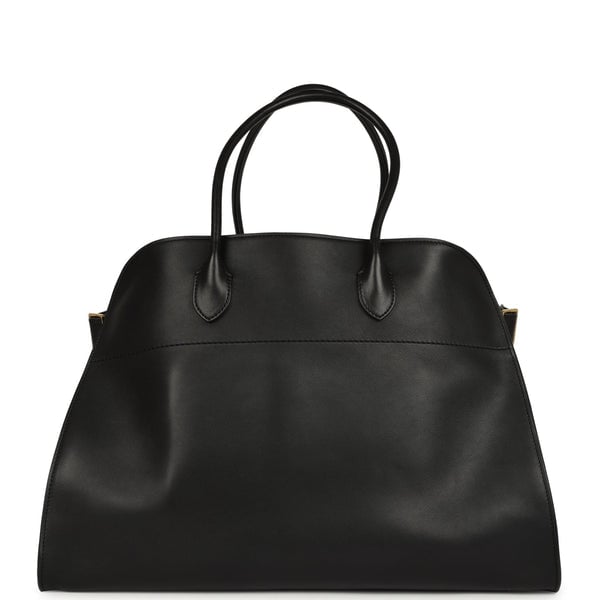 The Row Pre-owned The Row Soft Margaux 17 Bag Black Saddle Gold Hardware