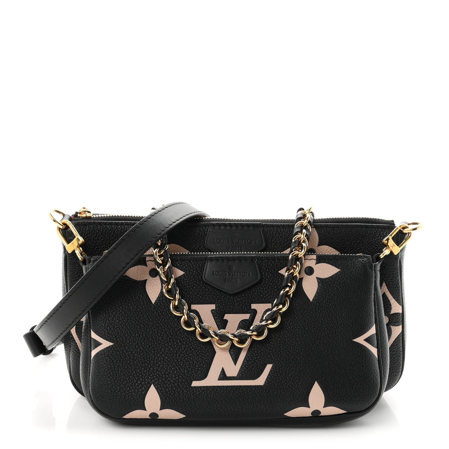 Louis Vuitton Empreinte Monogram Giant Multi Pochette Accessories Black Beige