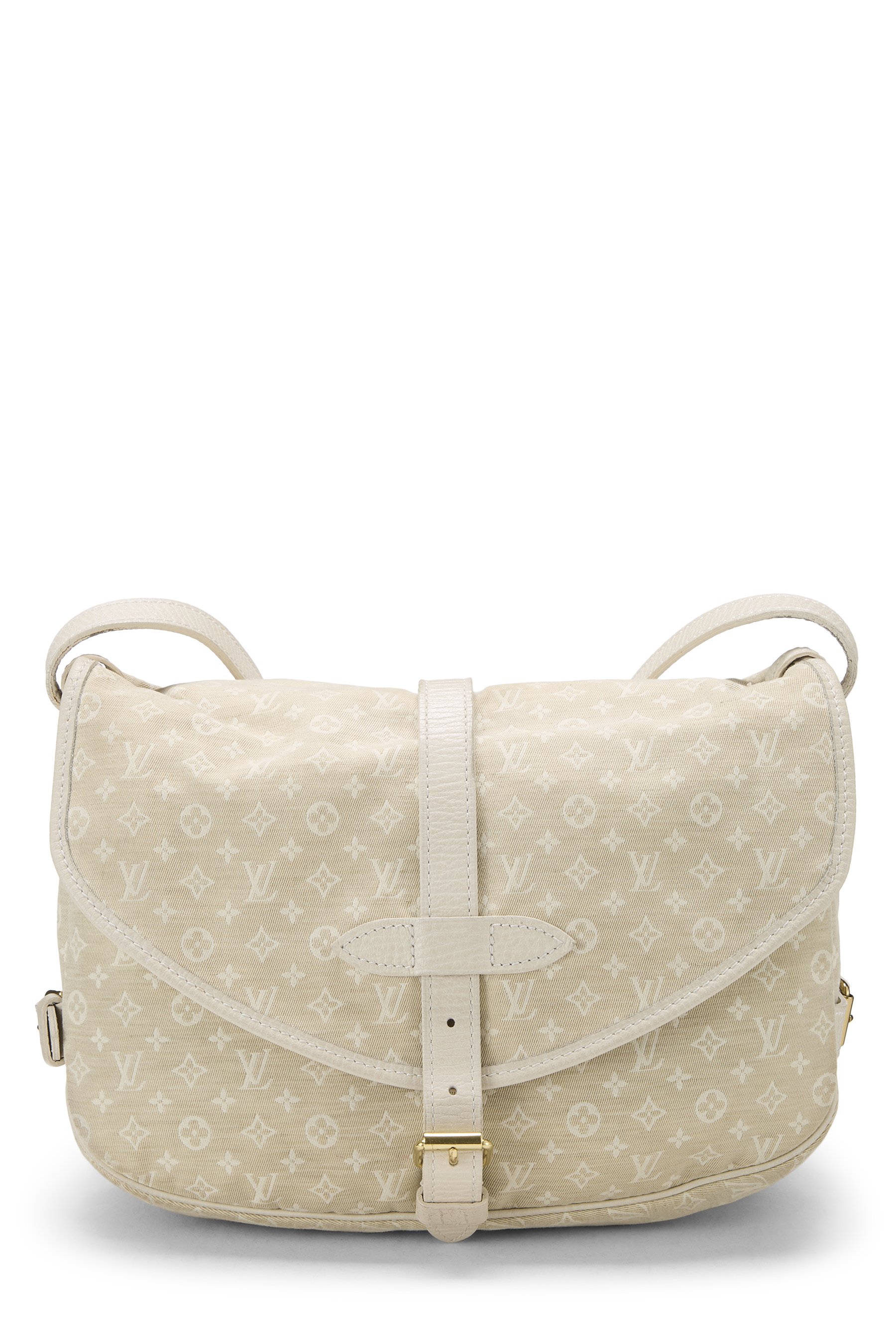 Louis Vuitton White Monogram Mini Lin Saumur 30