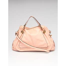 Chloe Light Pink Leather Large Paraty Bag