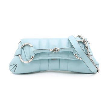Lambskin Horsebit Chain Shoulder Bag