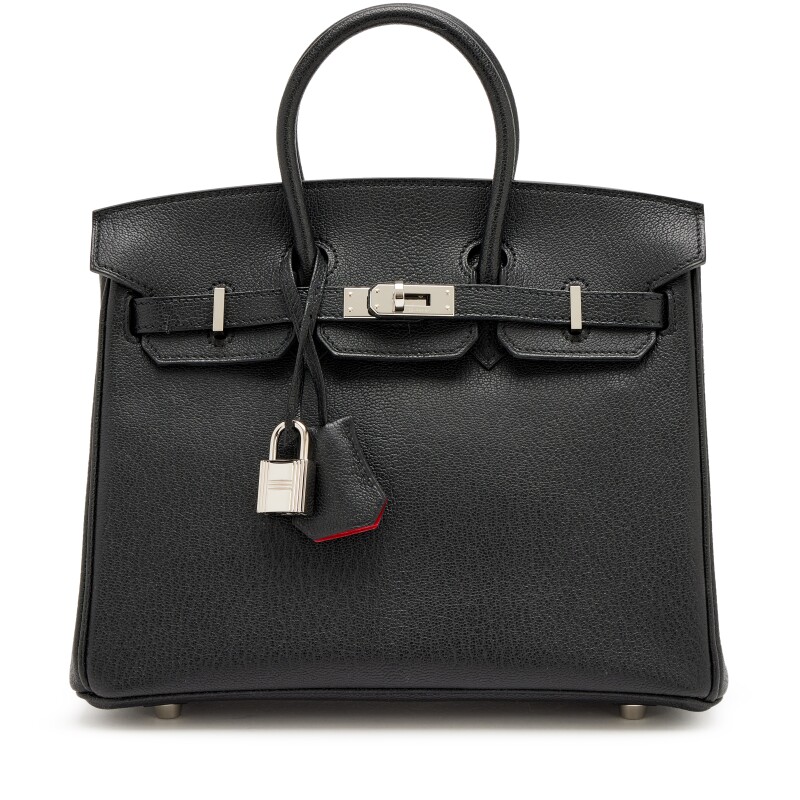 Black and Rouge Casaque Chèvre Mysore HSS Birkin 25 Palladium Hardware, 2019