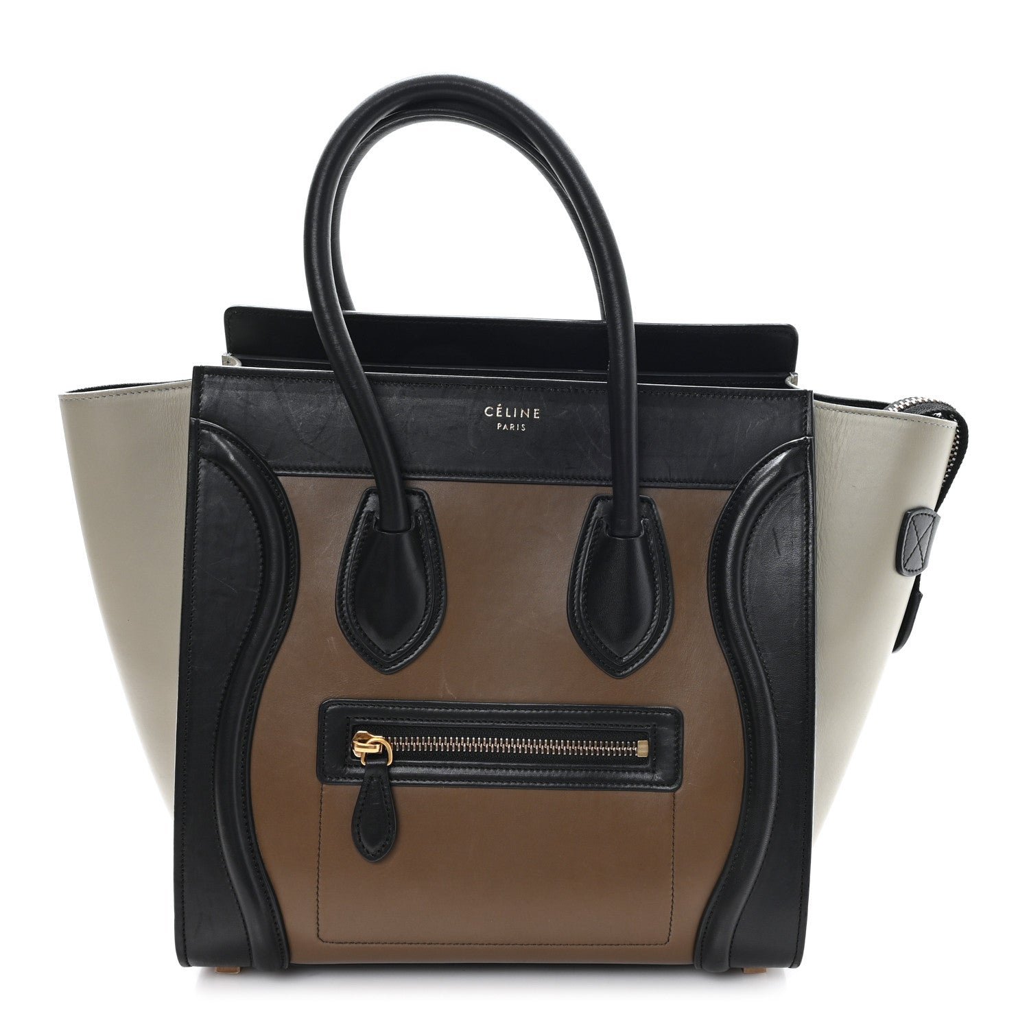 Celine Satin Smooth Calfskin Micro Tri-Color Luggage Dark Grey