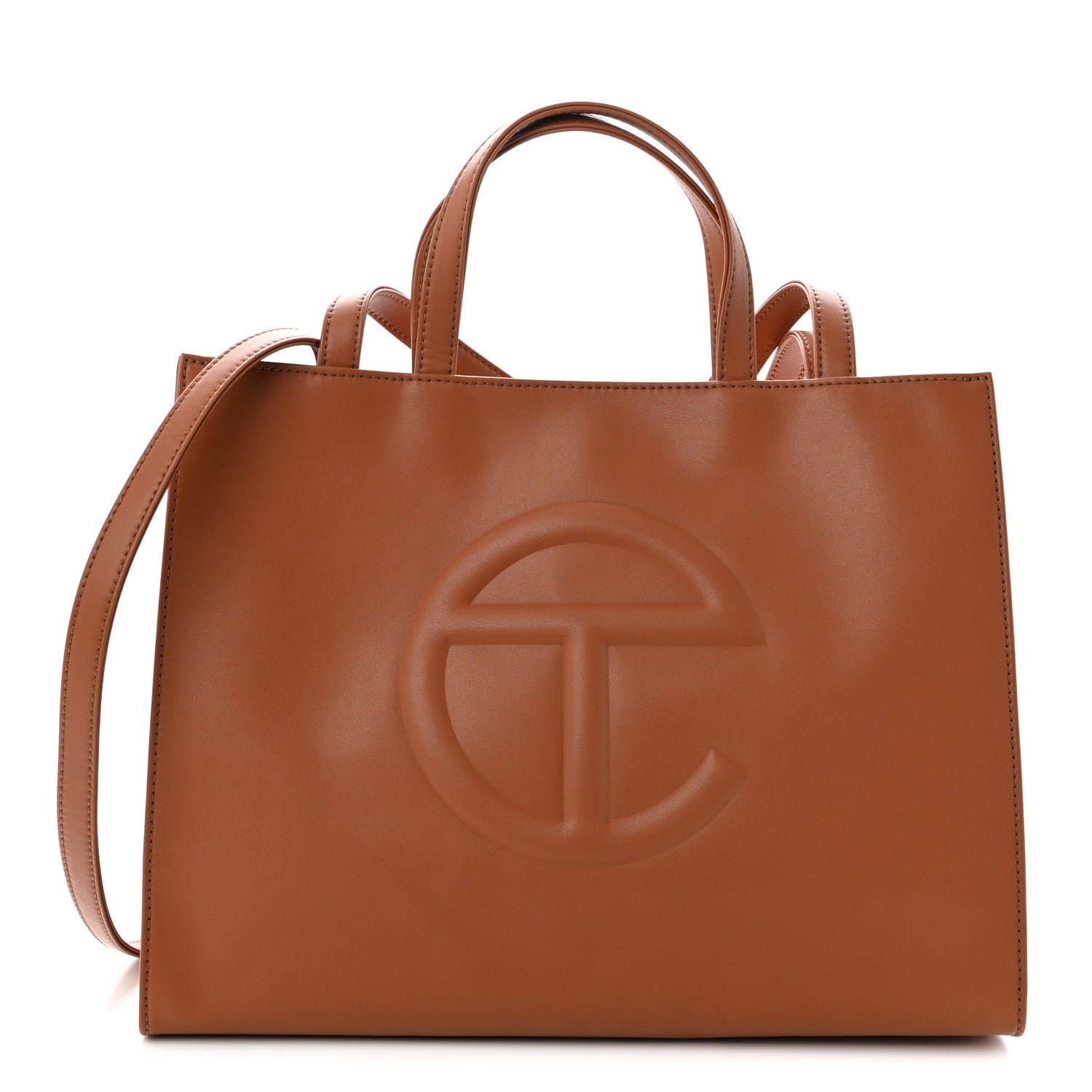 Telfar Vegan Leather Medium Shopping Bag Tan