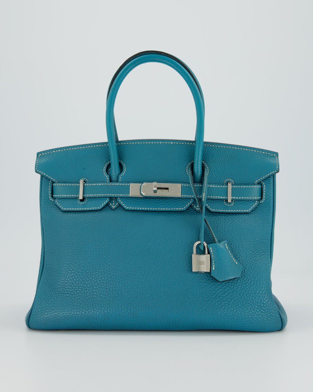 Hermès Birkin 30 Retourne Bag in Bleu Jean Togo Leather with Palladium Hardware