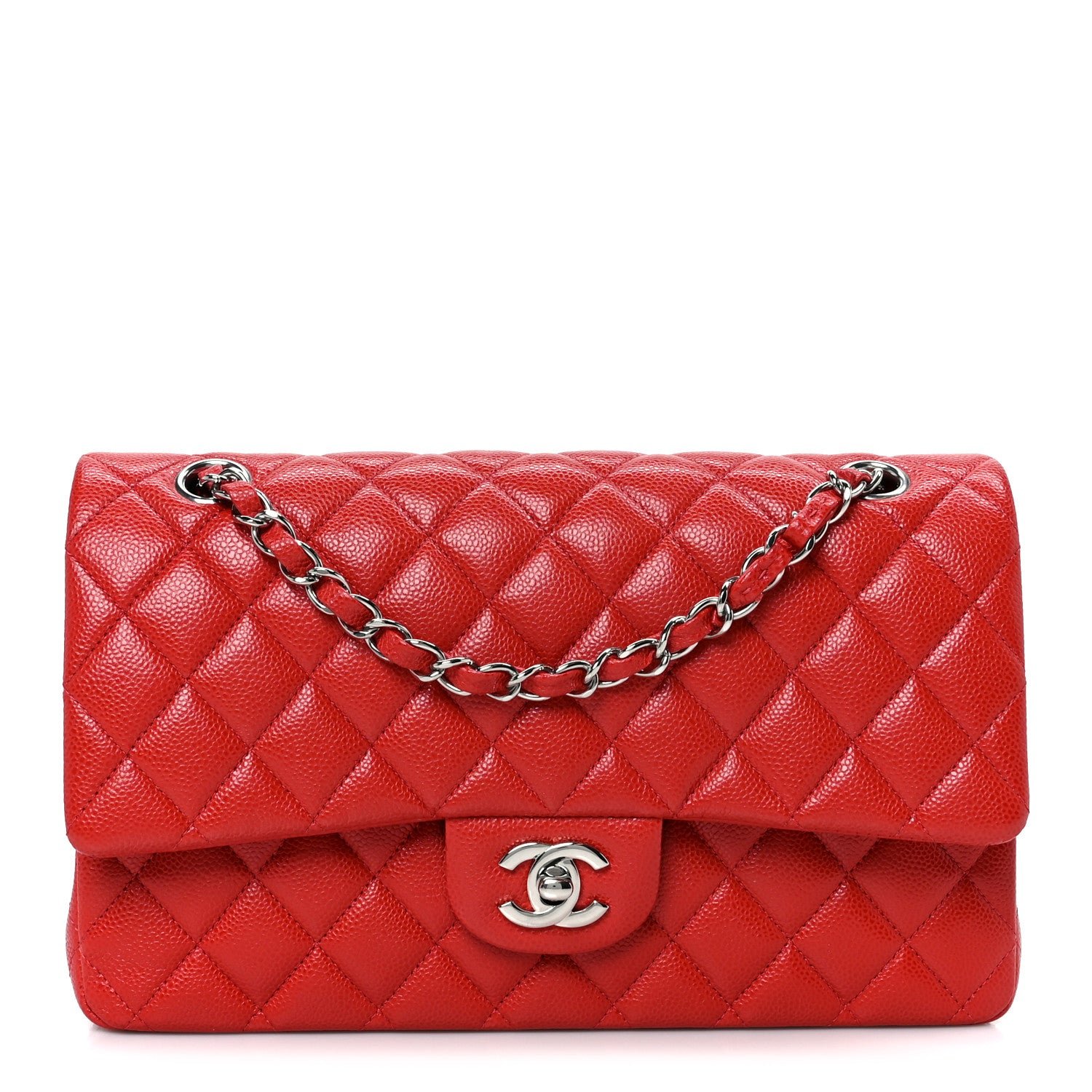 Chanel Caviar Quilted Medium Double Flap Red