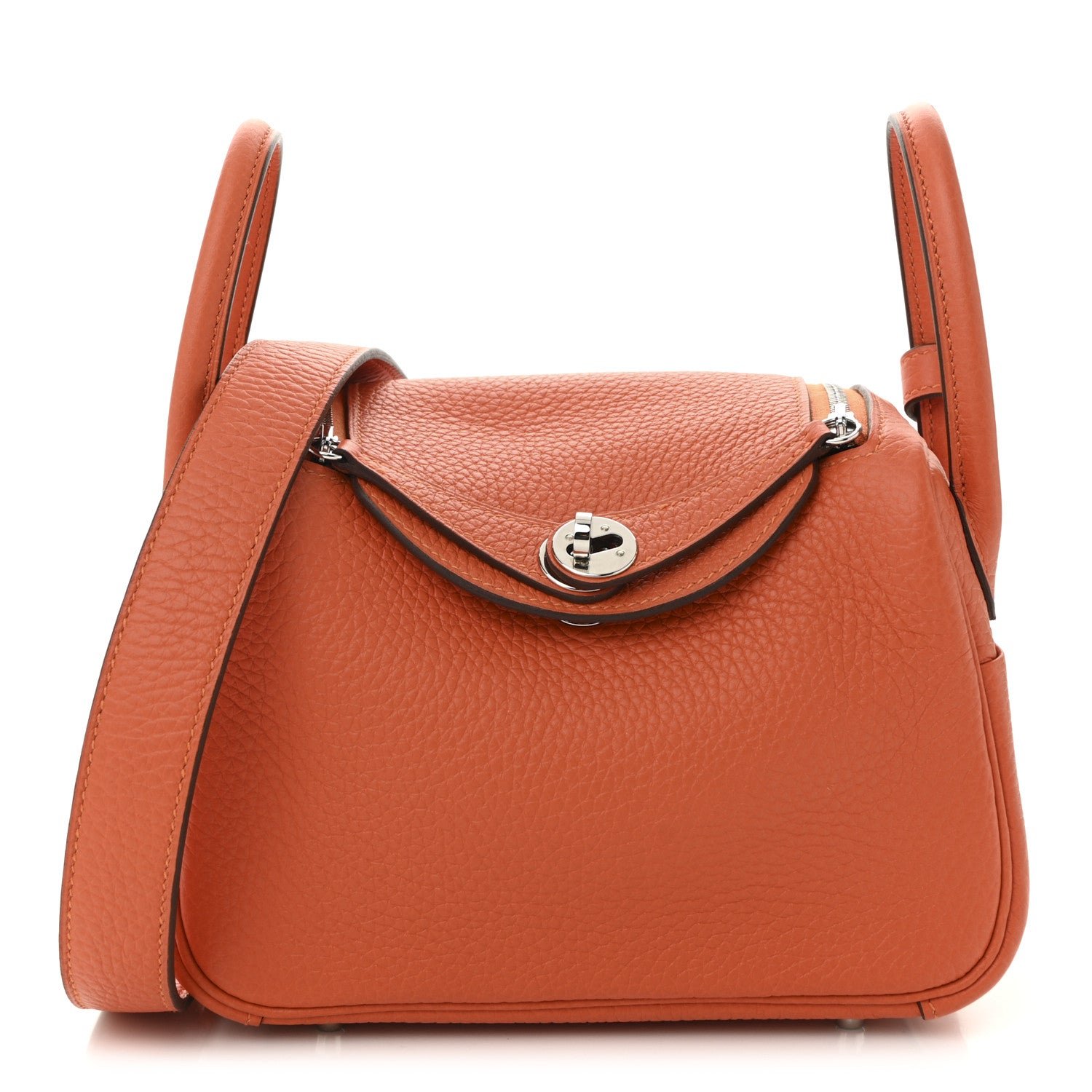 Hermes Taurillon Clemence Mini Lindy 20 Feu
