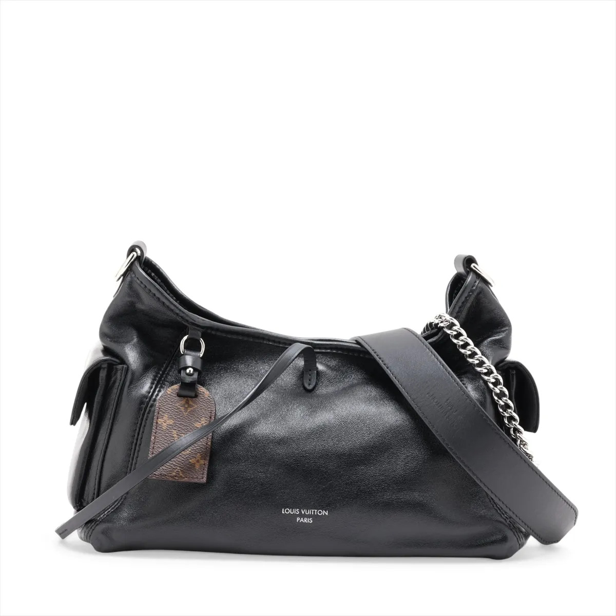 Louis Vuitton monogram x leather Carry All Cargo Vibe PM M24861 Black × Brown Th