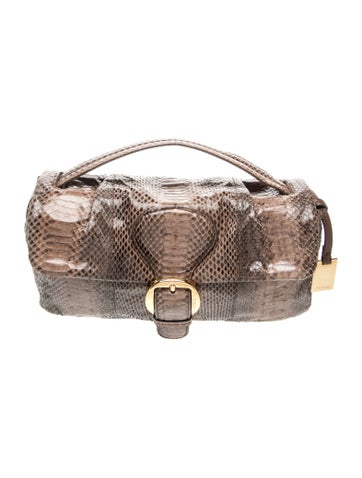 Snakeskin Top Handle Bag