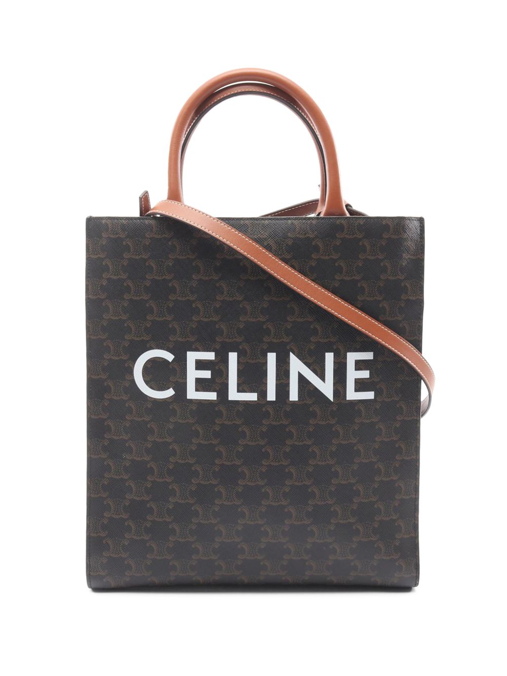 Celine 2021-2026 Small Triomphe Coated Canvas Vertical Cabas Tote satchel