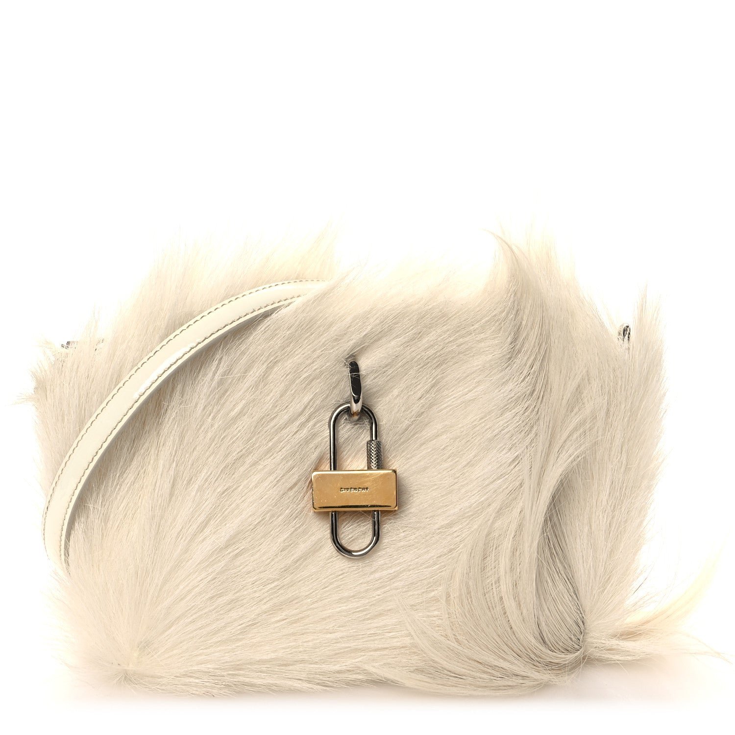 Givenchy Givenchy Faux Fur XS Lock Antigona Shoulder Bag White