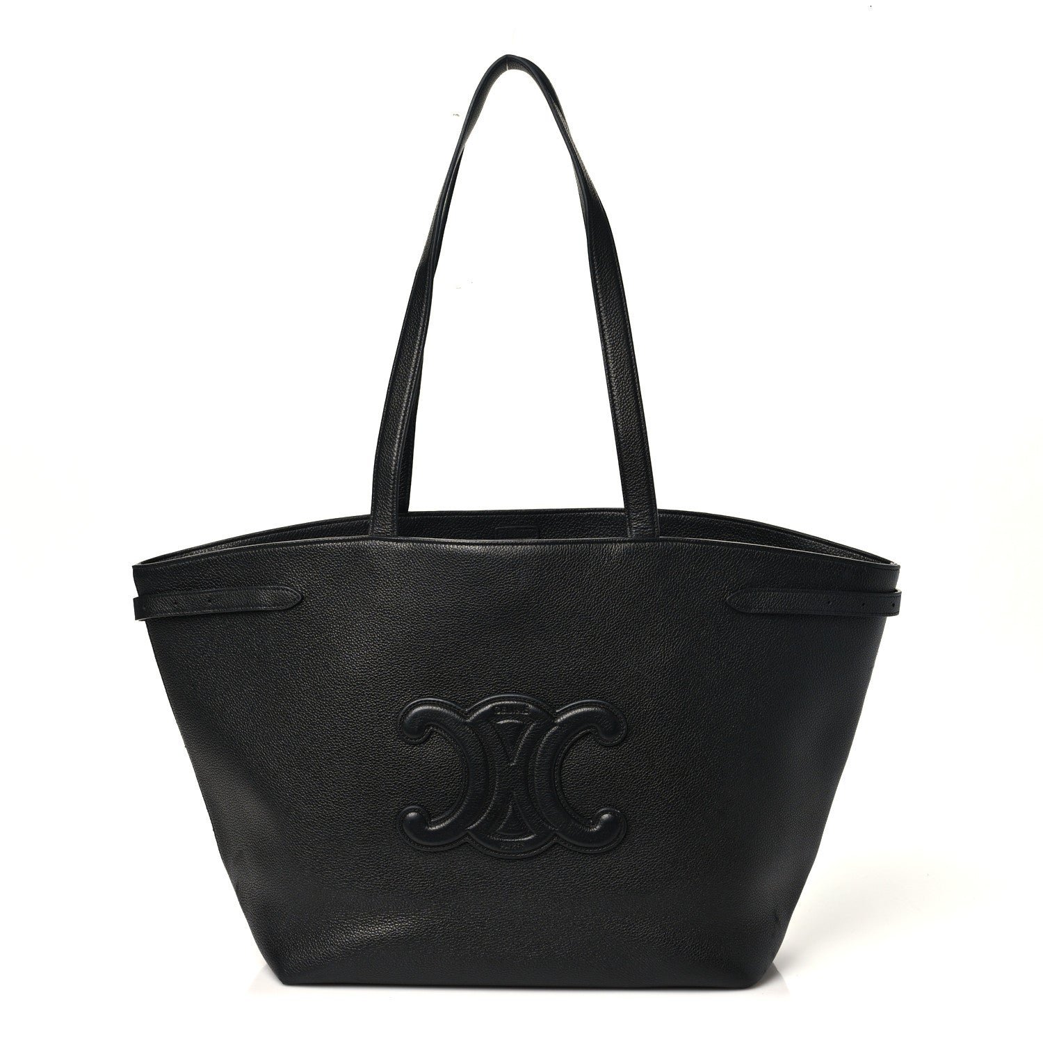 Celine Grained Calfskin Triomphe Medium Cabas Anais Black