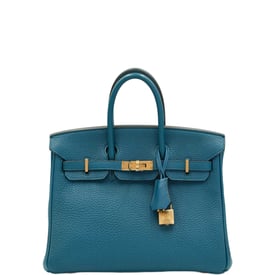 Hermes Hermès Birkin 25 Blue Cobalt Togo Gold Hardware