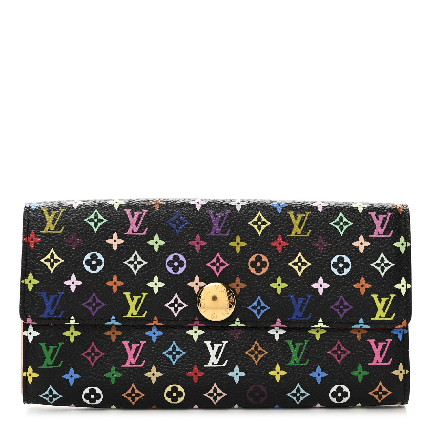 Louis Vuitton Monogram Multicolor Sarah Wallet Black