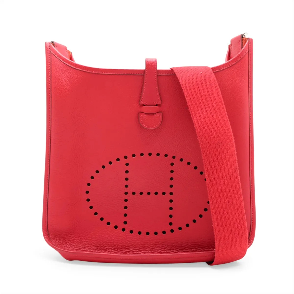 Hermès evelyn 3 29 PM Taurillon Clemence Rouge vif Silver Metal Fittings