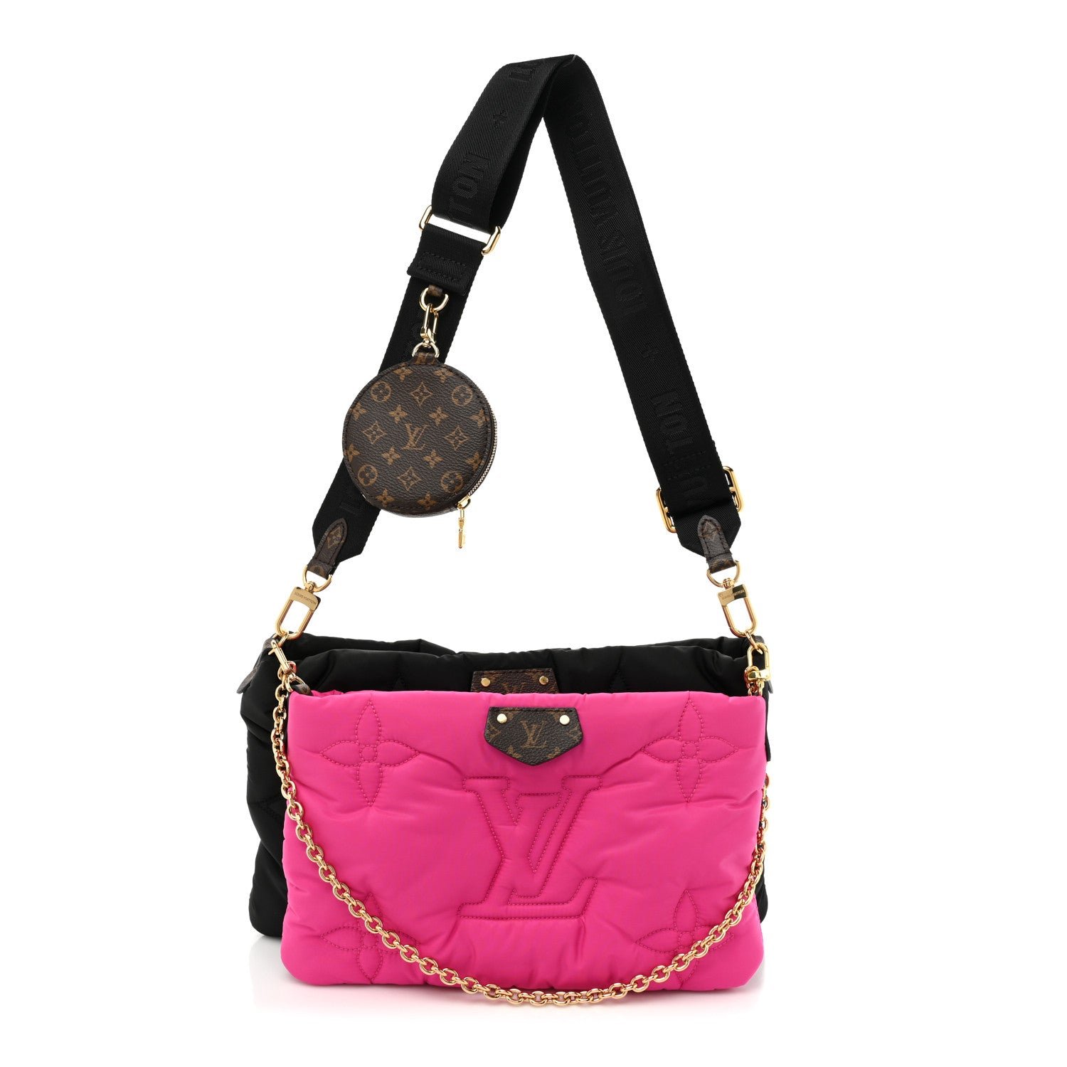 Louis Vuitton Econyl Monogram Pillow Maxi Multi Pochette Accessories Black Fuchsia