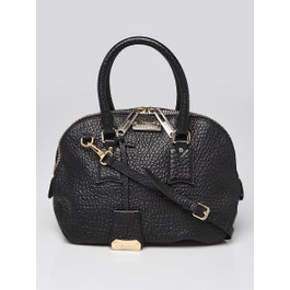 Burberry Burberry Black Grain Leather Small Orchard Satchel Bag