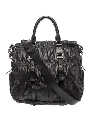 Prada Enameled Metal Triangle Shoulder Bag